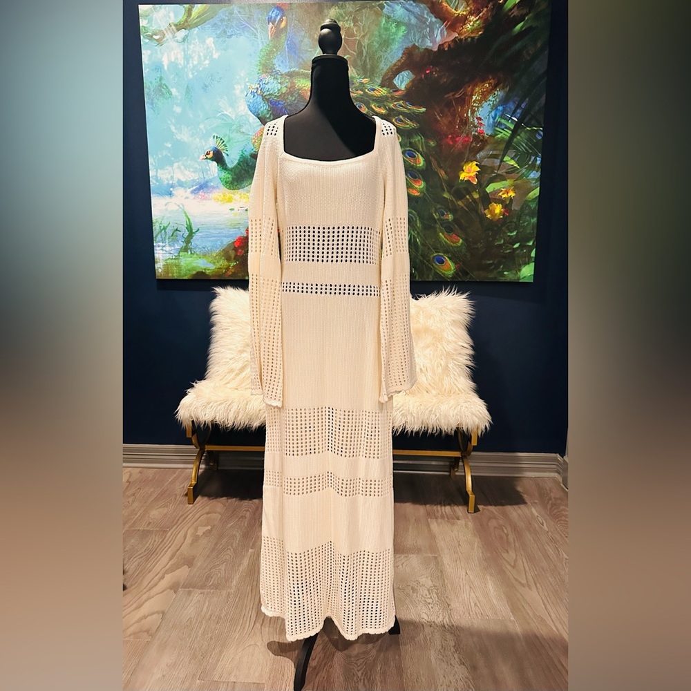 Forever 21 Cream Knit Sweater Dress